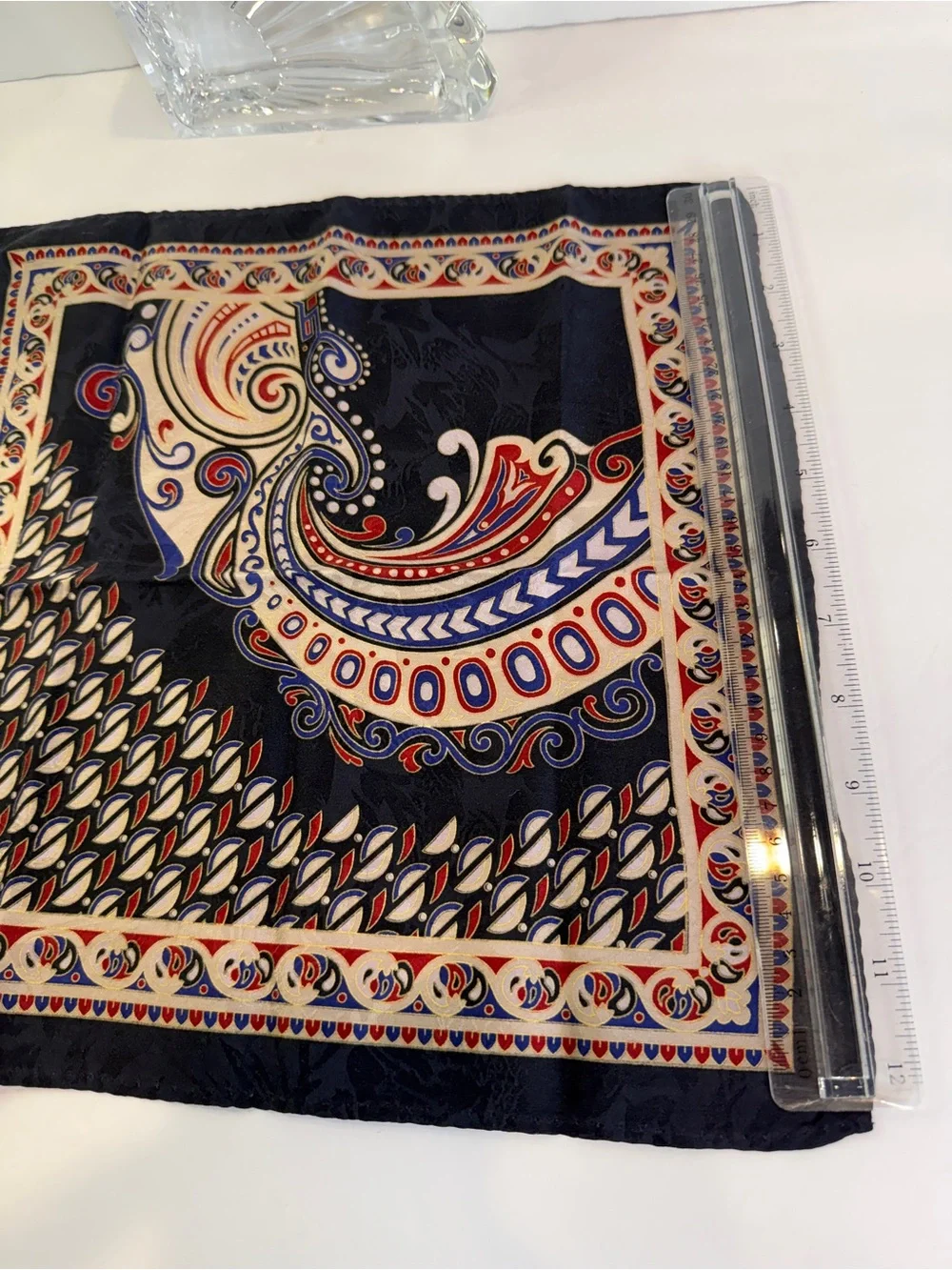 Dapper Americana Elegance Vintage Paisley Pocket Square Handkerchief 12” x 12”